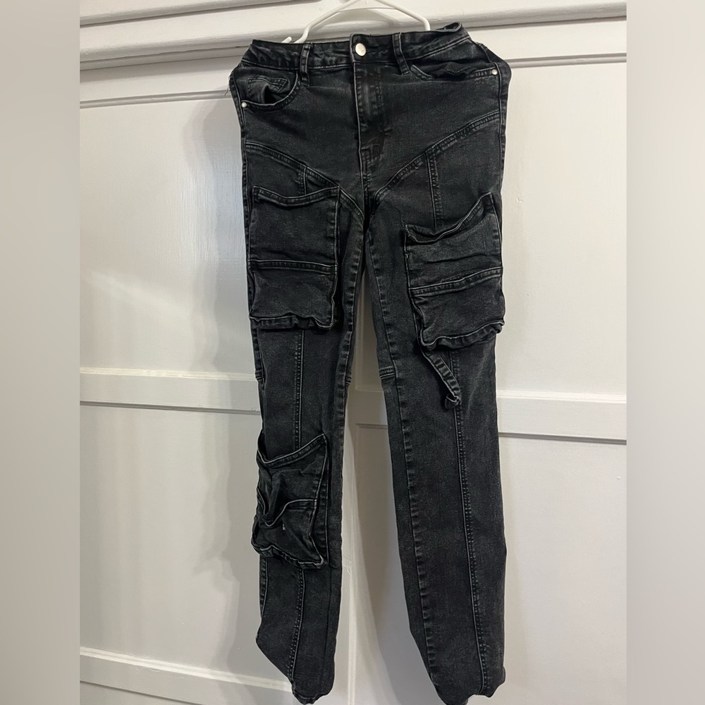 Fashion Nova Charcoal Denim Pants